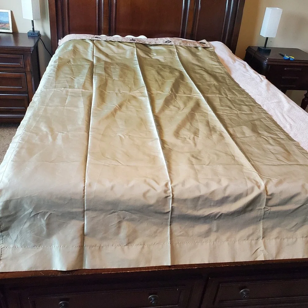 Waverly Curtain 2 Panels Made In Turkey Set Of 2 Gold Color Striped Top 86x50